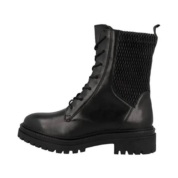 GEOX Women's Iridea Leather Biker Black Boots -  EU39/US9