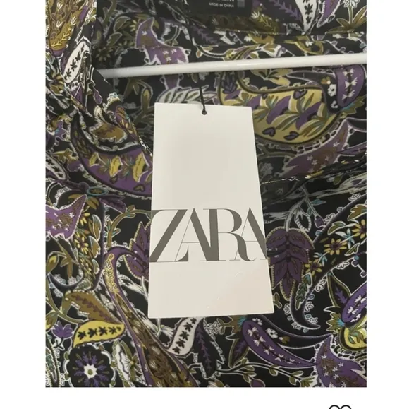 Get Notice In ZARA Purple Paisley Print Ruffle Mini Skirt