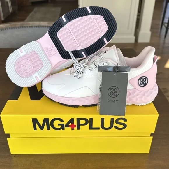 G/FORE GFORE MG4  Perforated Golf Shoes Sneakers Snow/Blush Pink Womens Sz 7 NEW