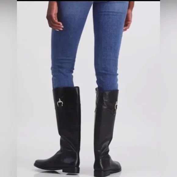 Giani Bernini Sandraa Womens Leather Riding Knee-High Boots