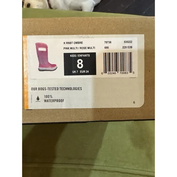 Girl's BOGS Ombre Rain Boots Size US 8 EURO 24 Kids Infants