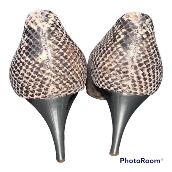 Giuseppe Zanotti Gold Metallic Snakeprint Heels