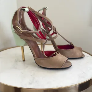 Givenchy Women's Brown and Red Heels