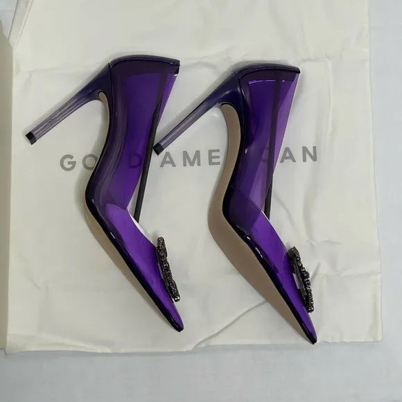 Good American Purple Cinder F*cking Rella Pump Heels NEW Size 8