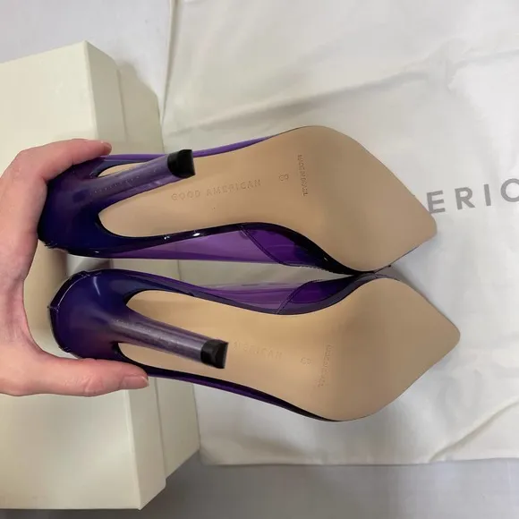 Good American Purple Cinder F*cking Rella Pump Heels NEW Size 8