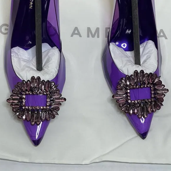 Good American Purple Cinder F*cking Rella Pump Heels NEW Size 8