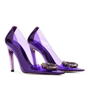 Good American Purple Cinder F*cking Rella Pump Heels NEW Size 8