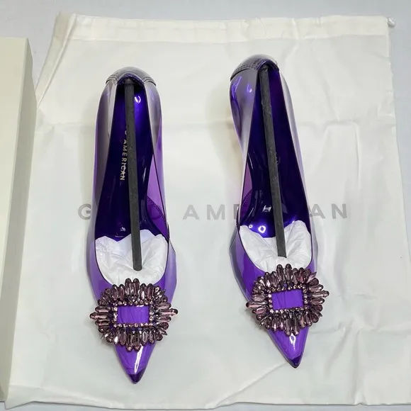 Good American Purple Cinder F*cking Rella Pump Heels NEW Size 8
