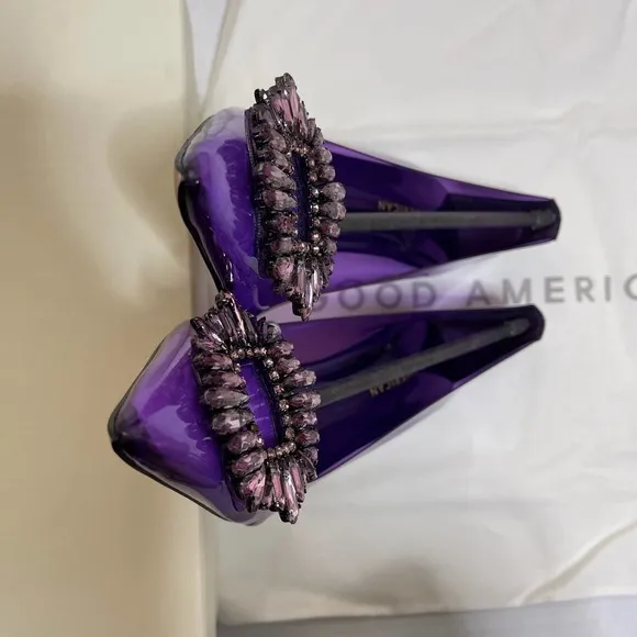 Good American Purple Cinder F*cking Rella Pump Heels NEW Size 8