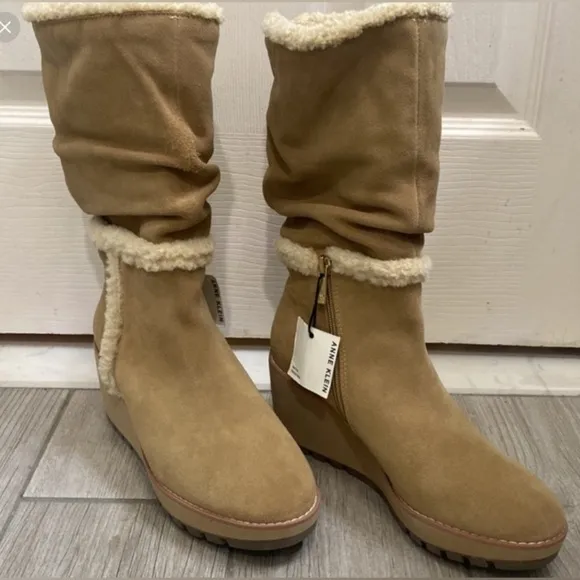 Gorgeous Anne Klein Preslie Water Resistant Slouchy Wedge Boots
