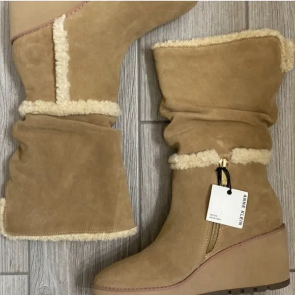 Gorgeous Anne Klein Preslie Water Resistant Slouchy Wedge Boots
