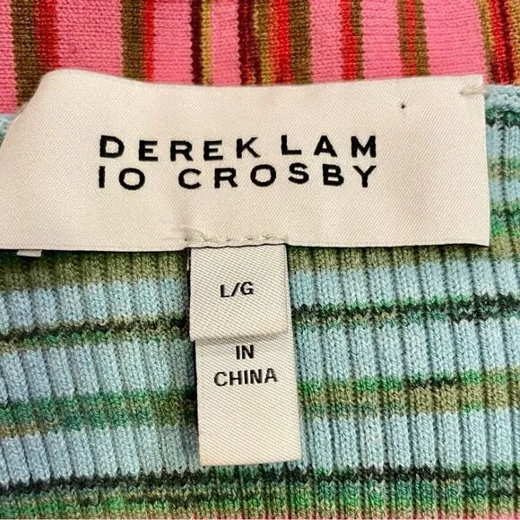 Gorgeous Derek Lam Neiman's Saks Milana Cropped Henley Sweater Top Shirt Large