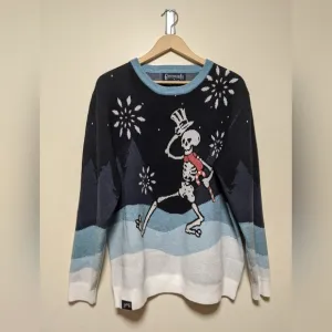 Gratful Dead x Section 119  Crewneck Holiday Sweater Dancing Skeleton xl