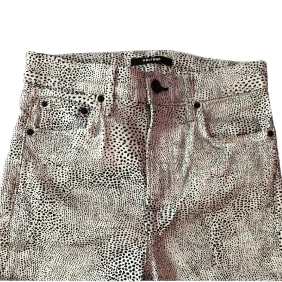 GRLFRND Reed High Rise Skinny Jeans Sz 25/26 NWT Animal Spotted Print USA