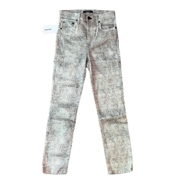 GRLFRND Reed High Rise Skinny Jeans Sz 25/26 NWT Animal Spotted Print USA