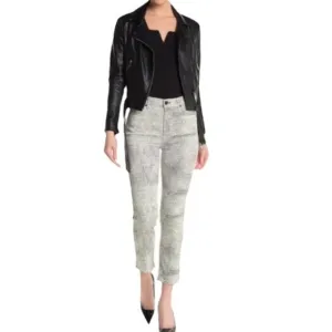GRLFRND Reed High Rise Skinny Jeans Sz 25/26 NWT Animal Spotted Print USA