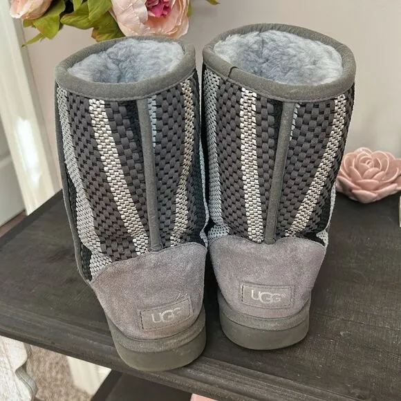 GUC UGG Australia Classic Short Woven UGGpure Lined boots(size 9)