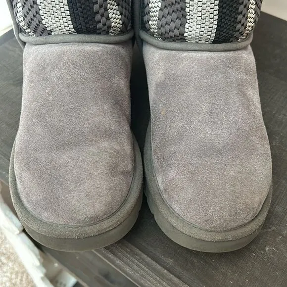 GUC UGG Australia Classic Short Woven UGGpure Lined boots(size 9)