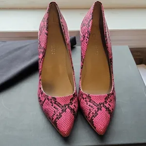 Guess Pink High Heels with Snakeskin Design
