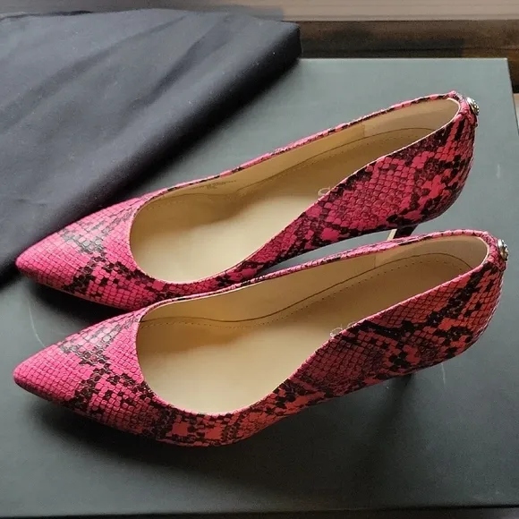 Guess Pink High Heels with Snakeskin Design