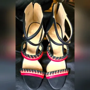 GX by Gwen Stefani GORGEOUS Black &amp; Red Women's Heels sz7.5