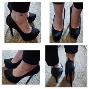 H by Halston Heels Stilettos Platforms Pumps Shoes BLACK Women's Woman's Size 6