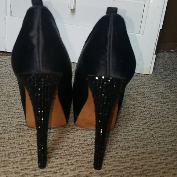 H by Halston Heels Stilettos Platforms Pumps Shoes BLACK Women's Woman's Size 6