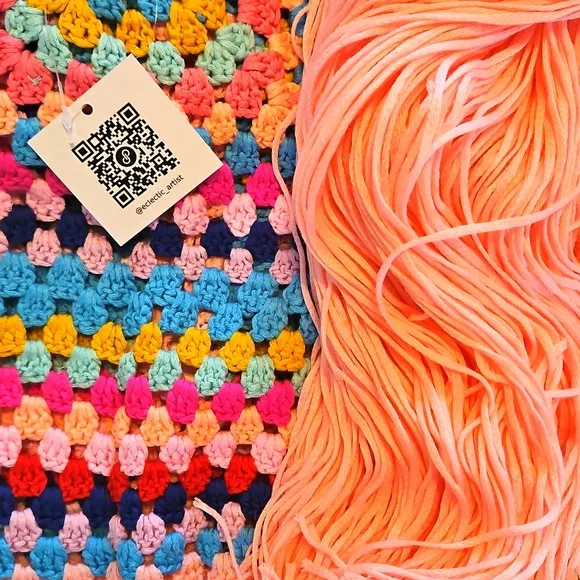 Handmade Crochet Cardigan Full lenght Pink Granny Square Fringe Hem Biho Floral