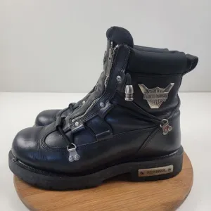 Harley Davidson Black Leather Brake Light Riding Moto Boots Men Sz 11.5 D91680