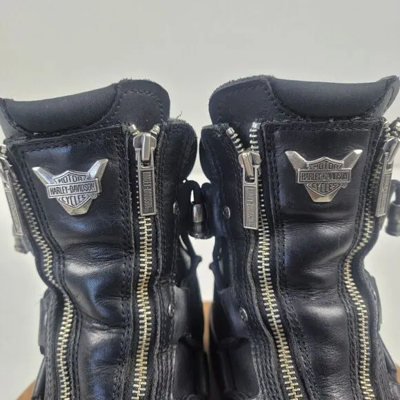 Harley Davidson Black Leather Brake Light Riding Moto Boots Men Sz 11.5 D91680