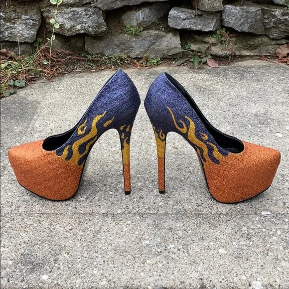 Harley Davidson inspired custom heels size 8