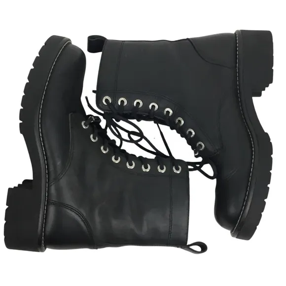 Harley Davidson Mens Leather Moto Combat Boots Black