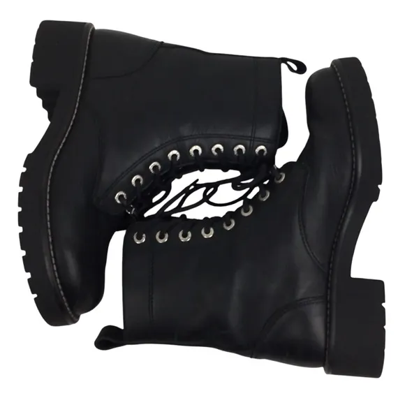 Harley Davidson Mens Leather Moto Combat Boots Black