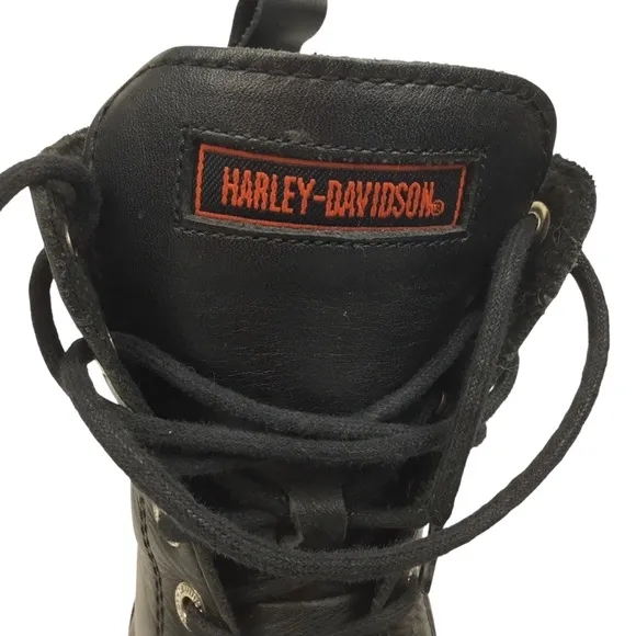 Harley Davidson Mens Leather Moto Combat Boots Black