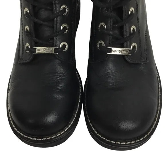 Harley Davidson Mens Leather Moto Combat Boots Black