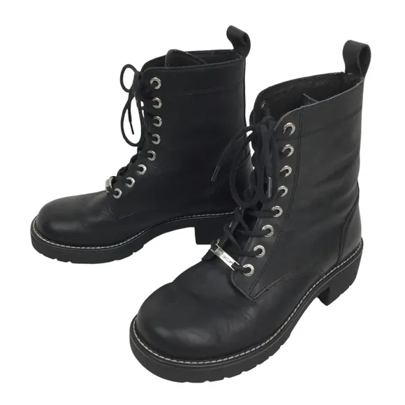 Harley Davidson Mens Leather Moto Combat Boots Black
