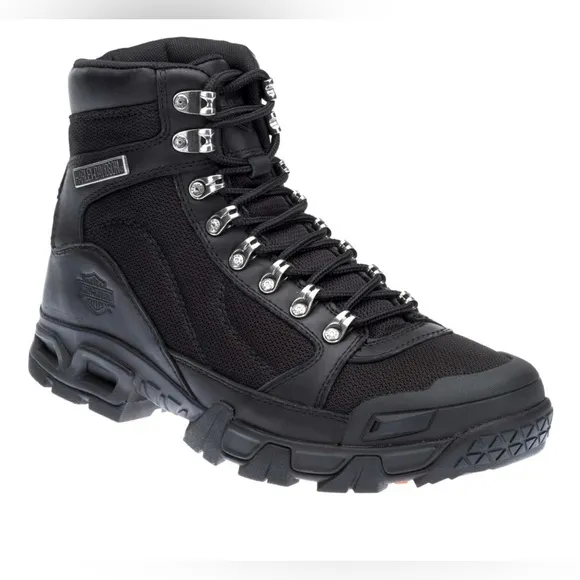 Harley-Davidson Men's Parkwood Black Leather and Mesh Motorcycle Boots