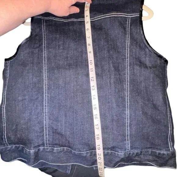 Harvey Faircloth Jacket Vest Women’s‎ Small Denim Faux Fur Leopard Fur Collar