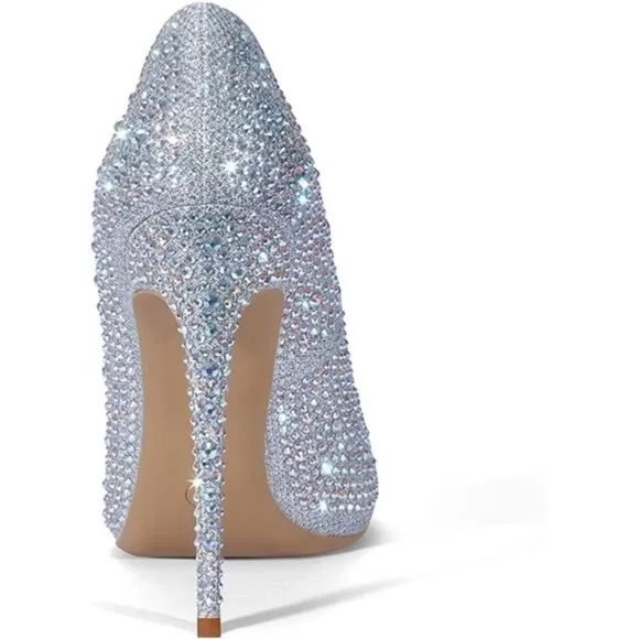 Heels for Bride Shoes for Women Silver
