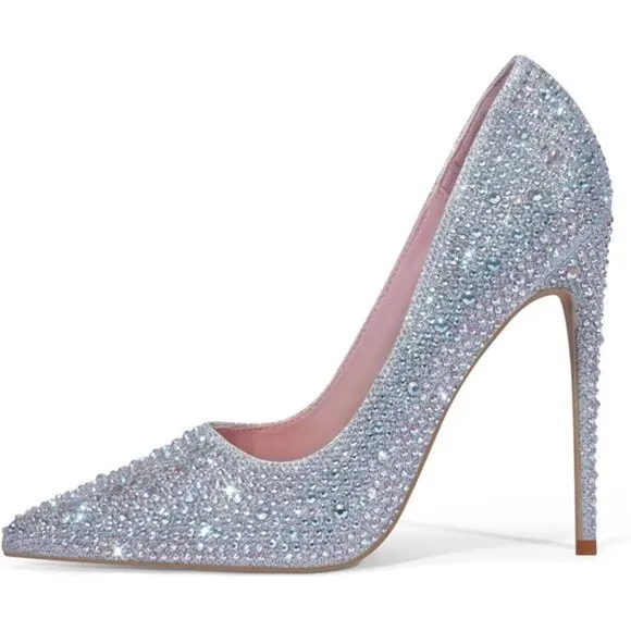 Heels for Bride Shoes for Women Silver
