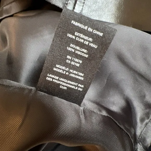 HELMUT LANG Sz 8 Black Leather Open Back Dress $1990