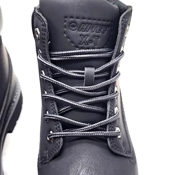 HI-TEC REZNOR 6IN SOFT TOE BOOTS BLACK DURABLE GRIP MENS 10.5 WATERPROOF