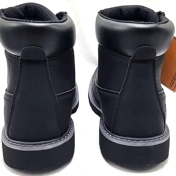HI-TEC REZNOR 6IN SOFT TOE BOOTS BLACK DURABLE GRIP MENS 10.5 WATERPROOF