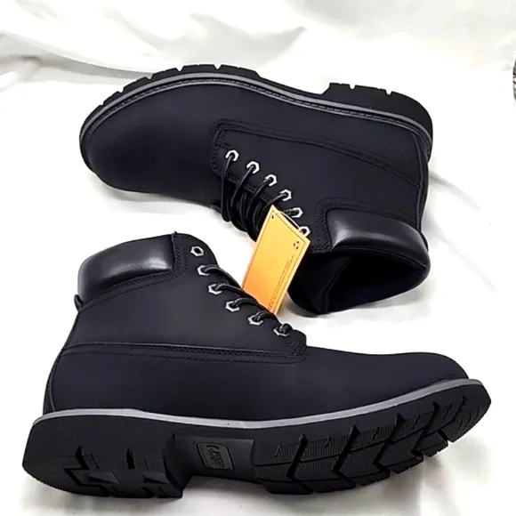 HI-TEC REZNOR 6IN SOFT TOE BOOTS BLACK DURABLE GRIP MENS 10.5 WATERPROOF