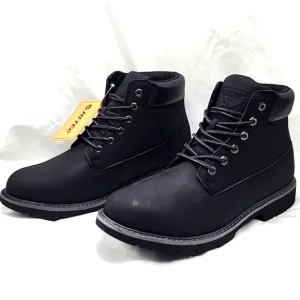 HI-TEC REZNOR 6IN SOFT TOE BOOTS BLACK DURABLE GRIP MENS 10.5 WATERPROOF