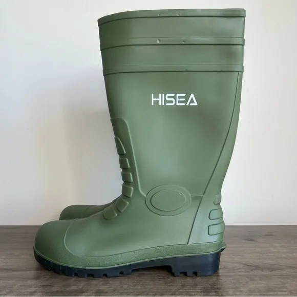 Hisea Men's Steel Toe Waterproof Tall Boot Size 11 SKU#24250