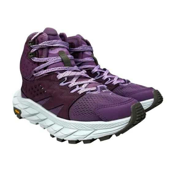 Hoka One One Anacapa Mid Breeze Purple Hiking Boots Women's Size 6 B