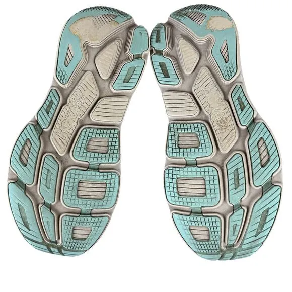 Hoka One One Bondi 7 Mens Size 13 Real Teal Outer Space Blue Orange Running Walk