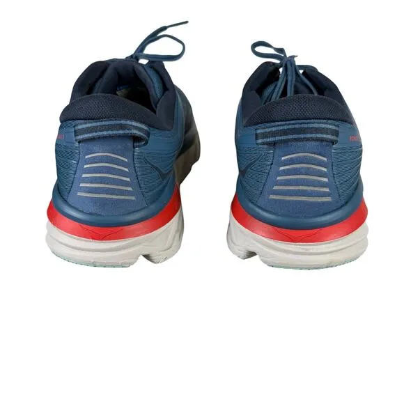 Hoka One One Bondi 7 Mens Size 13 Real Teal Outer Space Blue Orange Running Walk