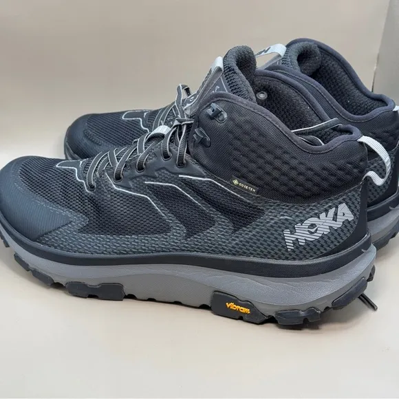 Hoka One One Men’s Sky TOA GTX Hiking Shoes Sz 12 Black Grey Waterproof EUC